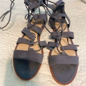 Vince Camuto Gray Suede Lace up Sandals